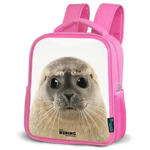 Zyon Zeehond Kinderrugzak - Roze middel -schuin