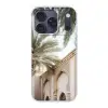 Gebouw - Palmbomen - Beige - Zon Telefoonhoesje iPhone 17 Pro klein -3d