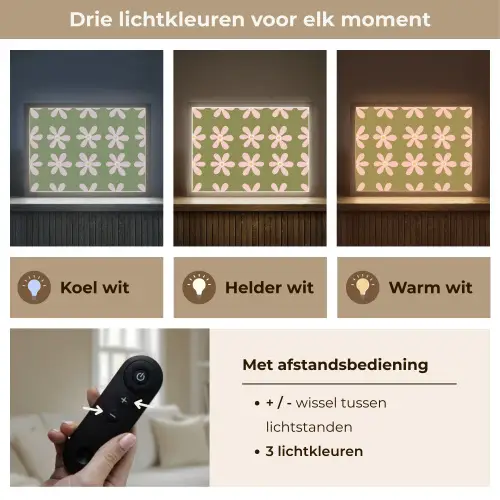 Bloem - Modern - Groen Light Box met batterij (Wandlamp) middel 907 -USP_lichtkleurNL