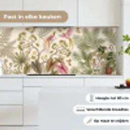 Vogels - Tropisch - Botanisch - Roze keuken achterwand 2 middel -sfeer4_NL