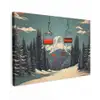 Sneeuw - Skilift - Rood - Bomen canvas 2cm klein -z3d