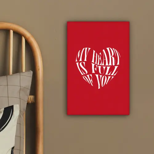 Rood - Hart- Tekst - Valentijn canvas 2cm klein -sfeer3
