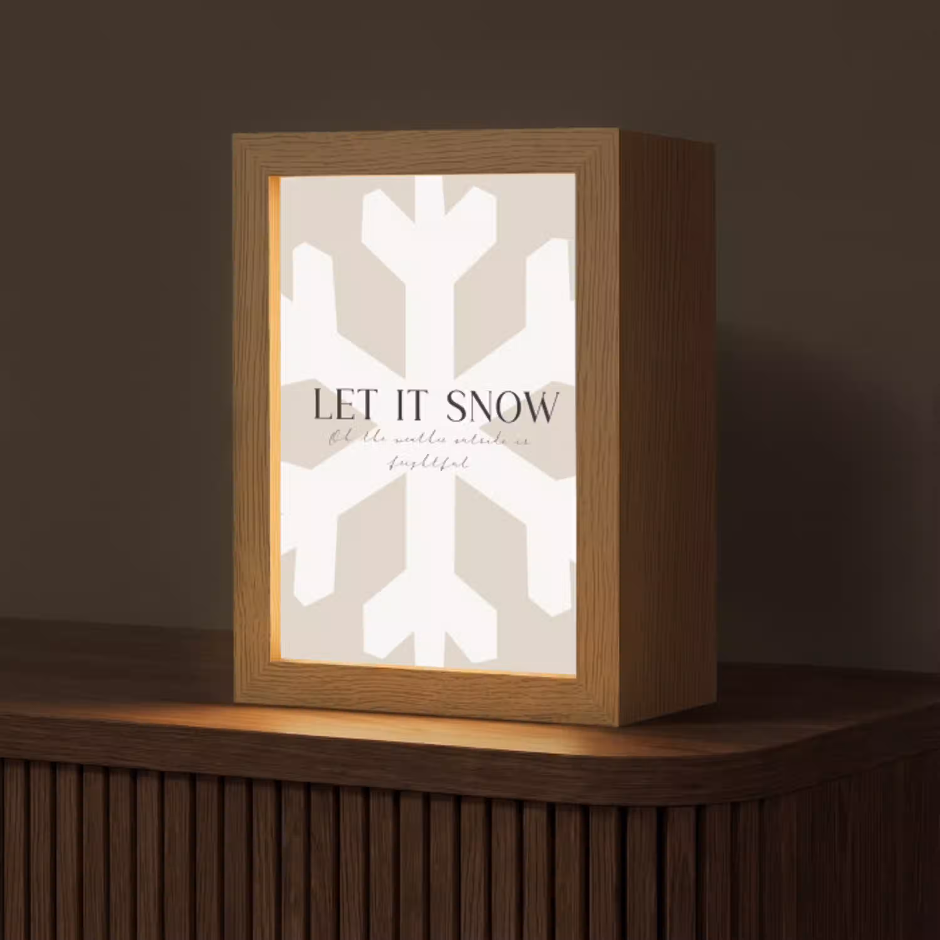 Sneeuw - Japandi - Winter - Decoratie Light Box met kabel (Tafellamp) klein -z3d_website