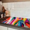 Abstract - Kleurrijk - Golven - Lijnen Inductie beschermer vinyl 3mm klein -sfeer3