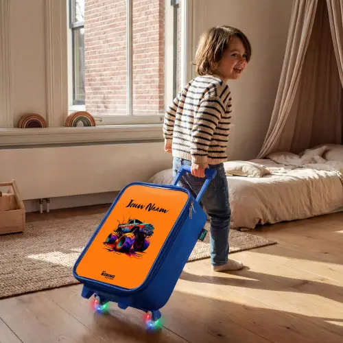 Rainbow Wheels Kinderkoffer - Blauw klein -sfeer1