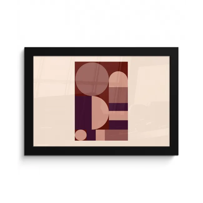 Geometrisch - Cirkels - Rood fotolijst zwart zonder passe partout klein -3d