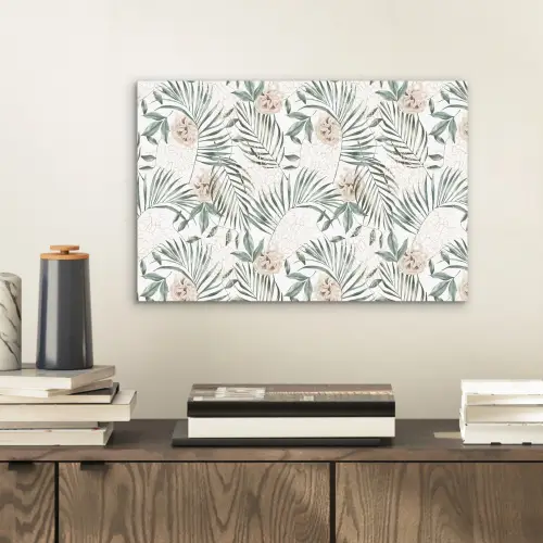Bohemian - Bladeren - Bloemen - Tropisch aluminium wit klein -sfeer1