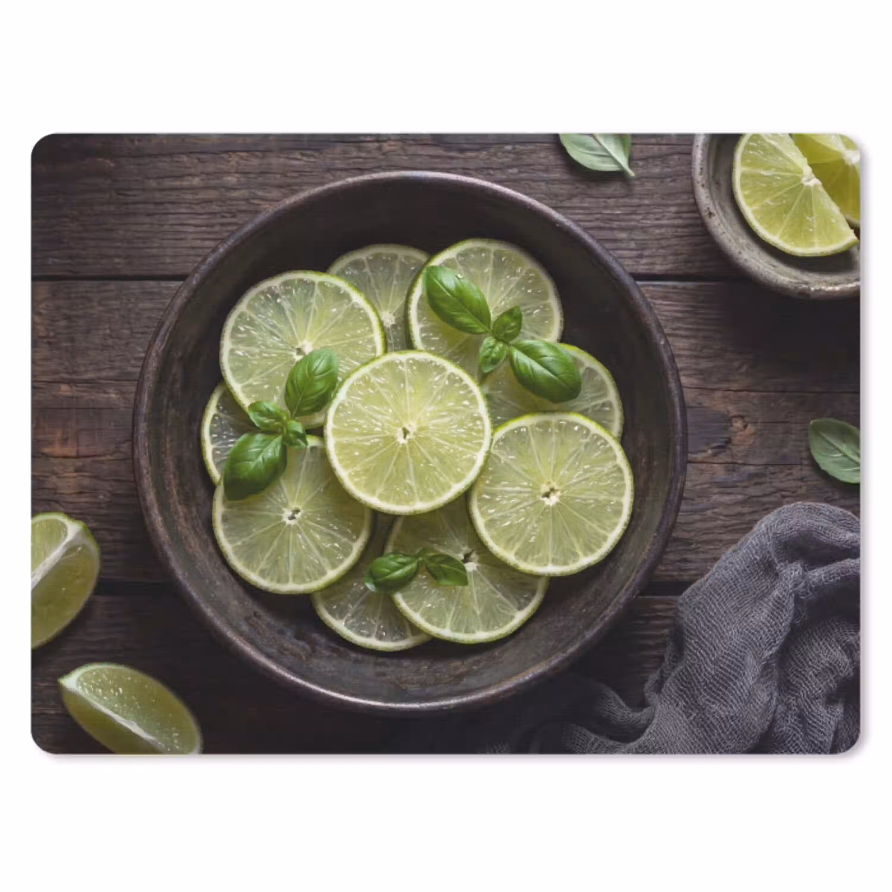 Fruit - Groen - Eten muismat rubber klein -3d
