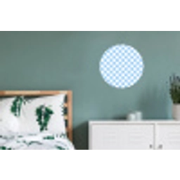 Schaakbord - Klassiek - Blauw Wandcirkel aluminium klein 190 -slaapkamer