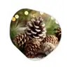 Dennenappels - Kerstsfeer - Bruin - Groen Wandcirkel Organisch Forex 3mm klein -3d