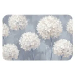 Bloemen - Illustratie - Blauw Badmat klein -3d