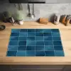 Keramiek - Structuur - Tegel - Blauw Inductie beschermer vinyl 3mm klein 276 -sfeer5