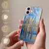 Skyline - Wolkenkrabbers - Water - Blauw Apple iPhone 16 klein -sfeer3_NL