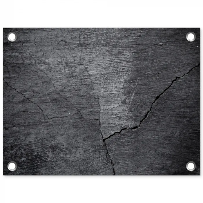 Beton - Zwart - Scheur tuinposter los doek klein -3d