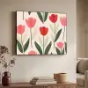 Tulpen - Modern - Roze Textielframe zwart klein -sfeer3