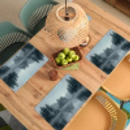 Bos - Meer - Mist - Natuur - Grijs Placemat vinyl groot -zzsfeer5_Kitchenyeah-website