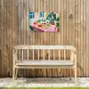 Tafel - Wijn - Fruit Tuinposter op houten frame 2 cm dik klein -sfeer4