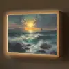 Zee - Zon - Golven - Rotsen Light Box met batterij (Wandlamp) middel -z3d_website