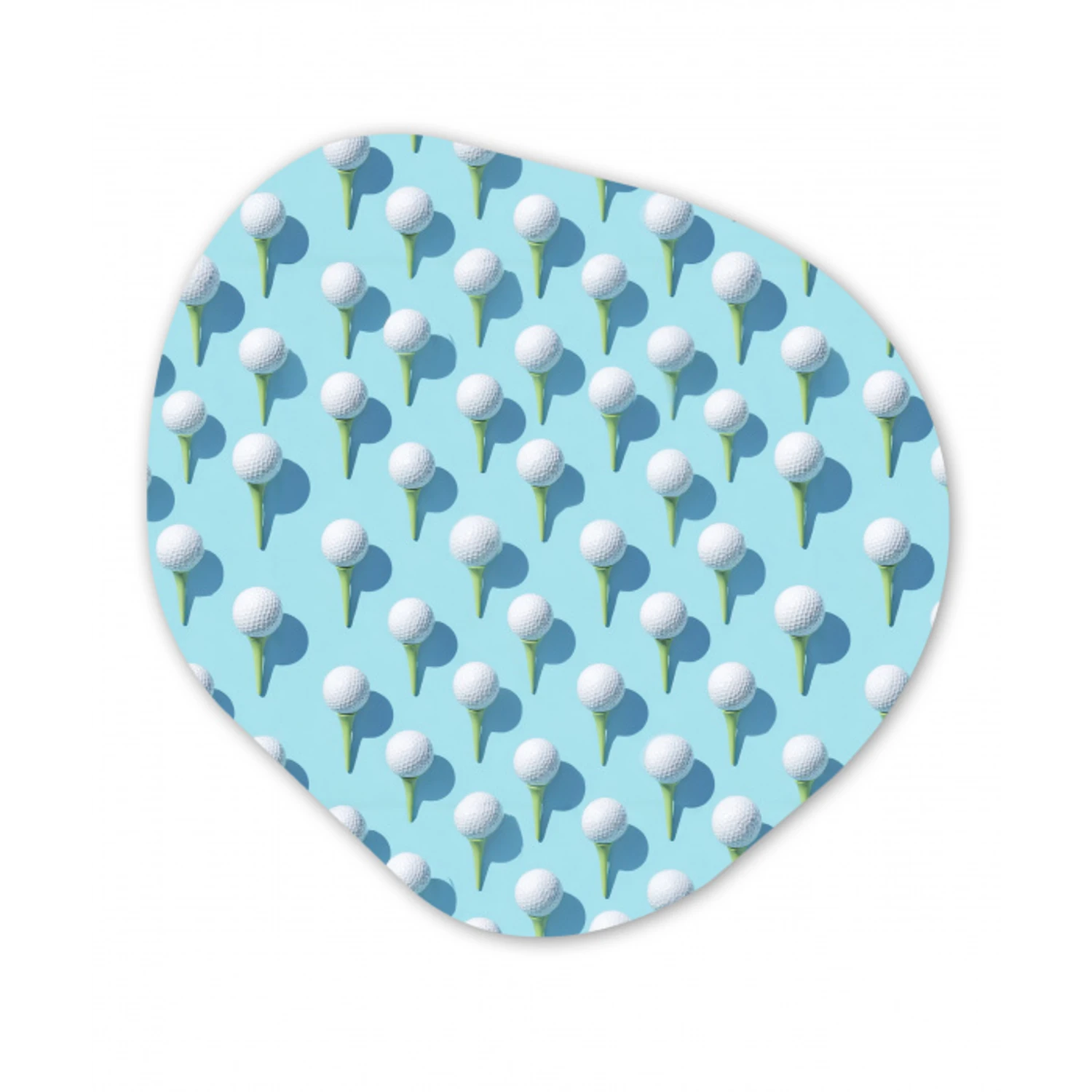 Golf - Ballen - Blauw Wandcirkel Organisch Aluminium middel 851 -3d