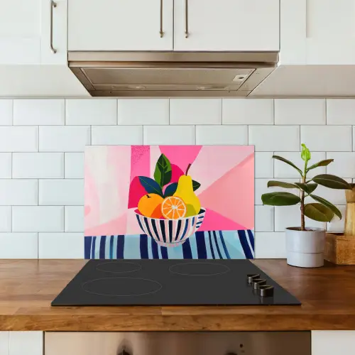 Fruit - Abstracte achtergrond - Roze keuken achterwand spatscherm klein -sfeer2
