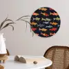 Vissen - Patroon - Kleurrijk Wandcirkel kunststof plaat 5mm dik klein 188 -sfeer4