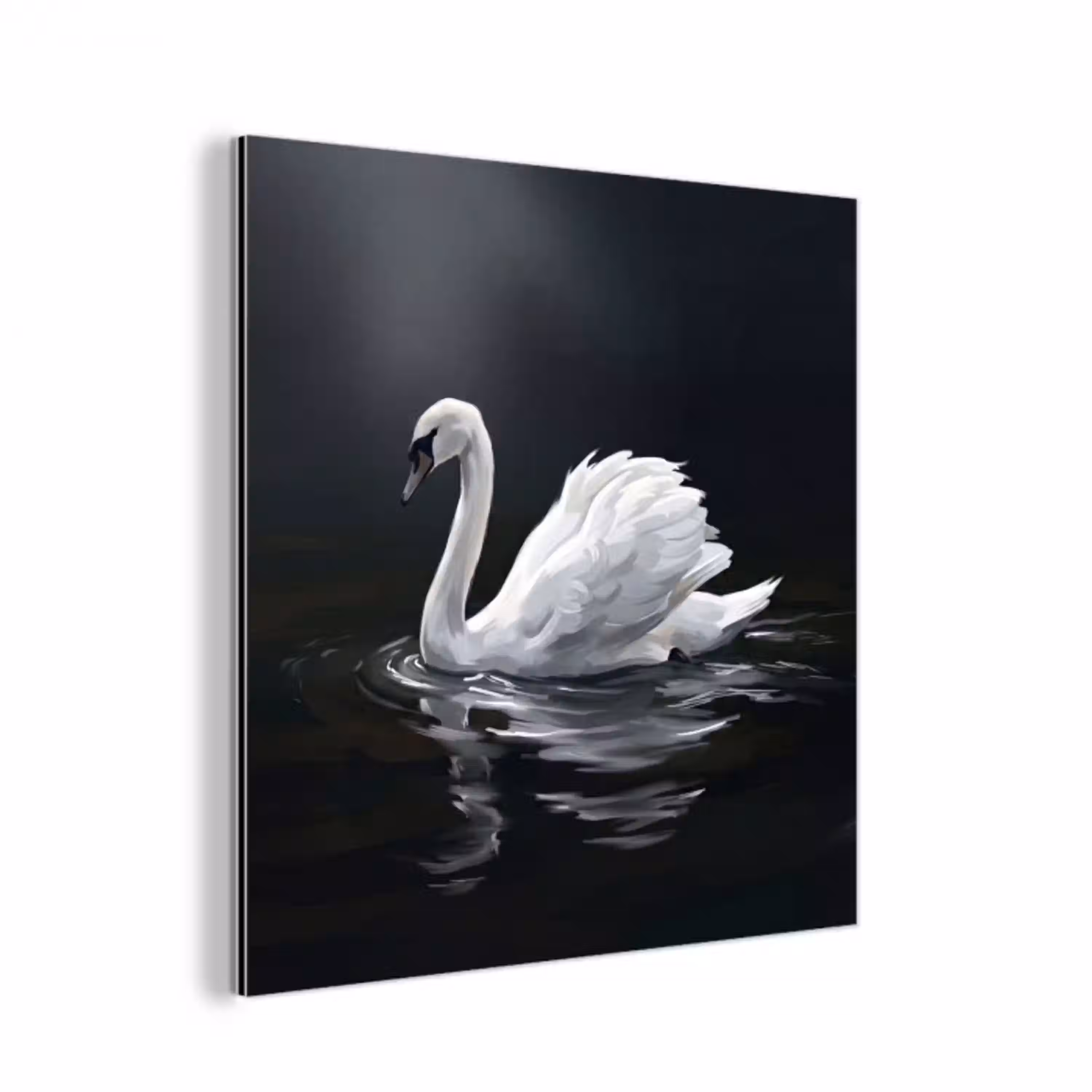 Zwaan - Water - Natuur - Realistisch - Wit aluminium wit klein -3d