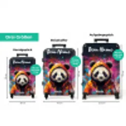 Panda met Oranje Jas en Verfspetters NBS - Handbagage koffer - Kinderen Unisex middel zzzzzzVergelijking_3DE