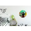Vrouw - Keuken - Katten - Doorkijk Wandcirkel aluminium klein -kinderkamer