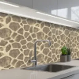 Giraf - Patroon - Beige - Bruin keuken achterwand 2 middel 871 -3d_schuin