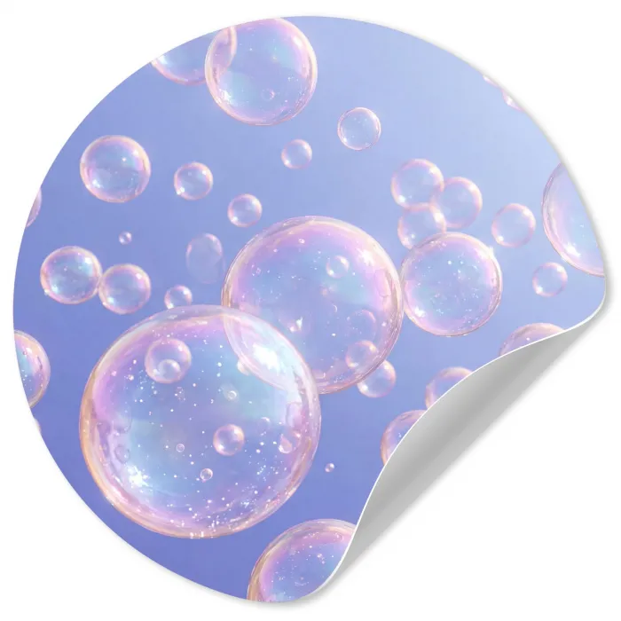 Pastel - Bubbels - Dromerig Wandcirkel behangsticker klein -3d