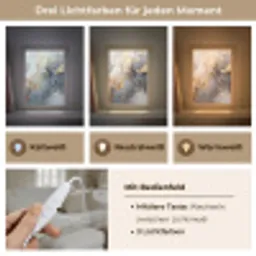 Marmer - Zwart - Goud - Wit Light Box met kabel (Tafellamp) klein -USP_lichtkleurDE