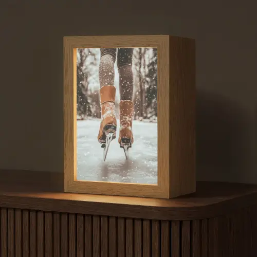Schaatsen - IJs - Winter - Sneeuw Light Box met kabel (Tafellamp) klein -z3d_website