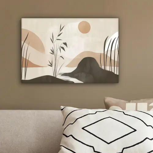 Japandi - Landschap - Beige canvas 2cm klein -sfeer3