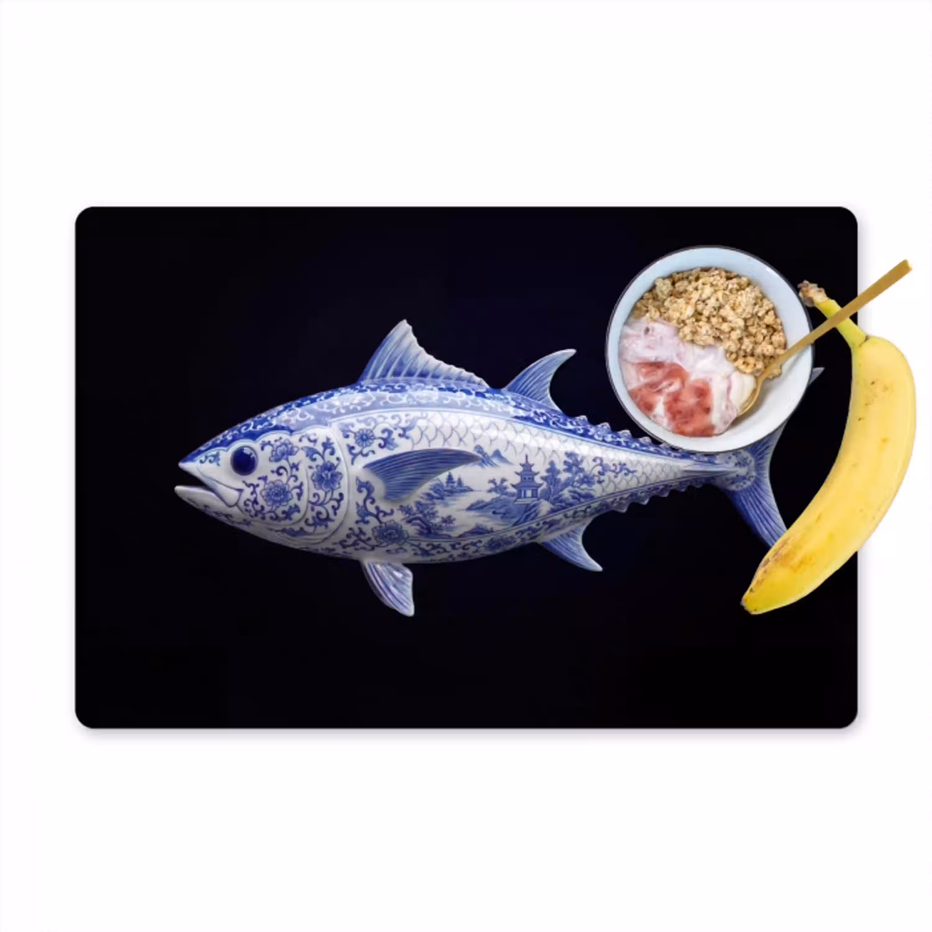 Porselein - Tonijn - Delfts - Blauw Placemat vinyl groot -zzzproduct_Kitchenyeah-website