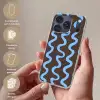 Kronkelende lijnen - Blauw - Bruin - Minimalistisch Telefoonhoesje iPhone 17 Pro klein 878 -sfeer3_NL
