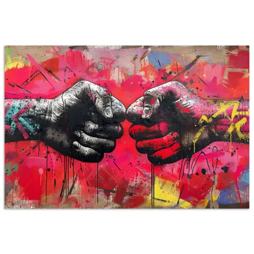 Street art - Handen - Graffiti - Kunst - Banksy poster papier klein -3d