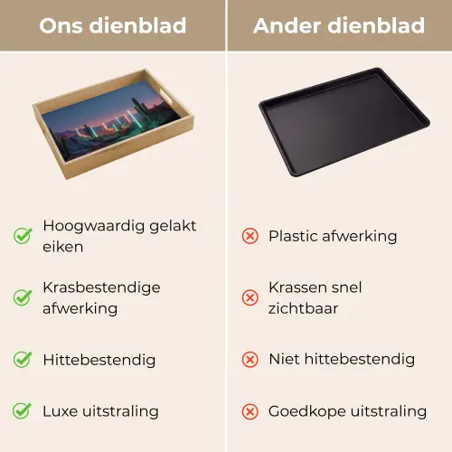 Cactus - Lichtzuilen - Zonsondergang Dienblad Rechthoek middel -USP_VergelijkingNL