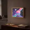 Cirkels - Vlakken - Abstract - Blauw Light Box met batterij (Wandlamp) middel -sfeer1