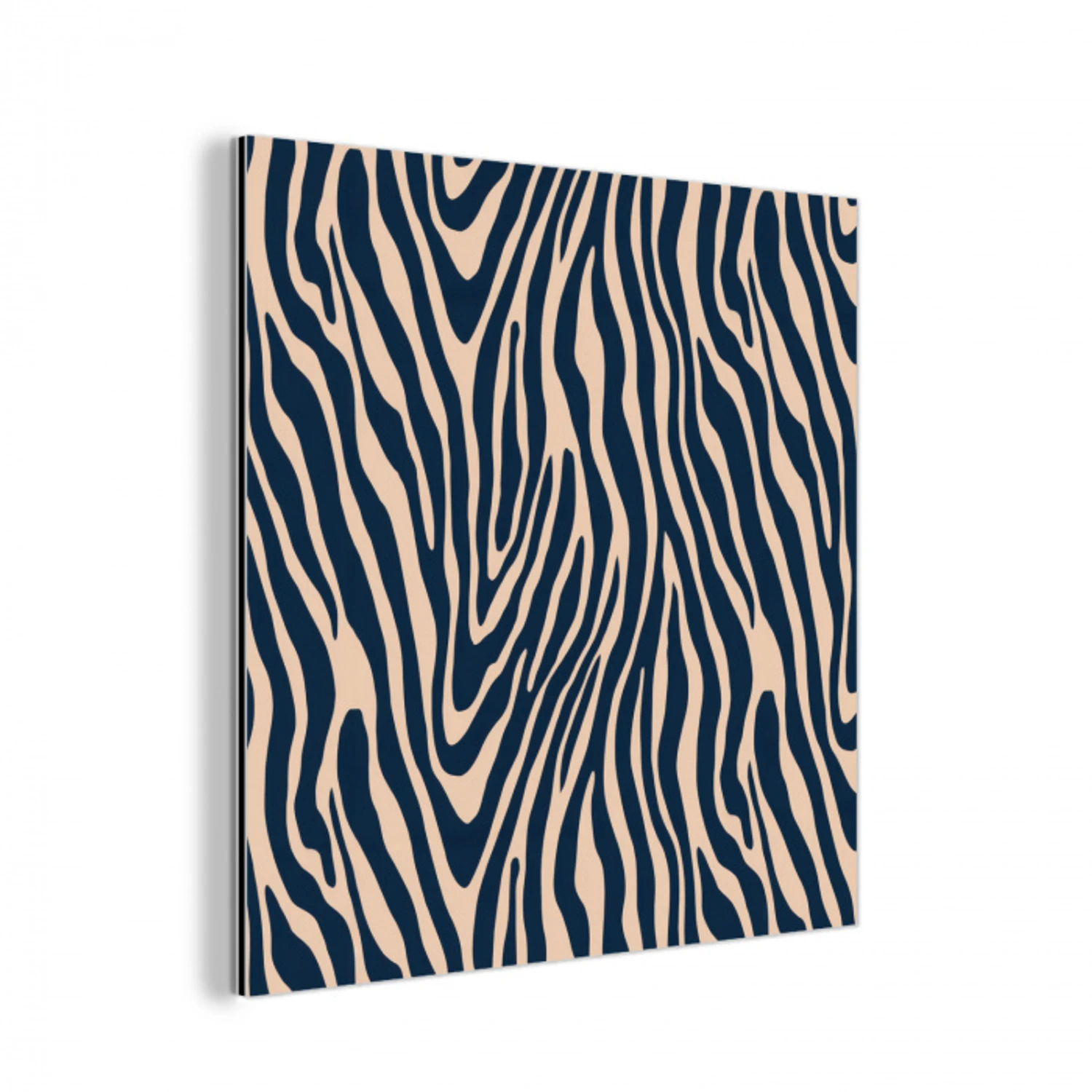 Zebra - Patroon - Blauw - Beige aluminium wit klein 46 -3d