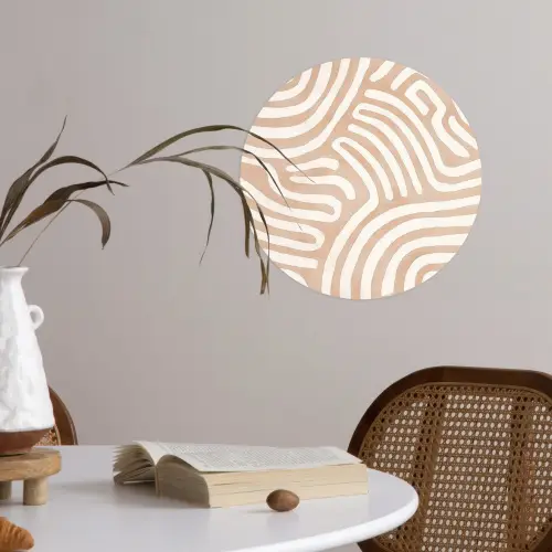 Beige - Aardspatroon Wandcirkel behangsticker klein -sfeer3