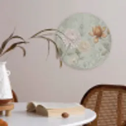Illustratie - Bloemen - Groen Akoestische PET Vilt - Rond klein -sfeer3