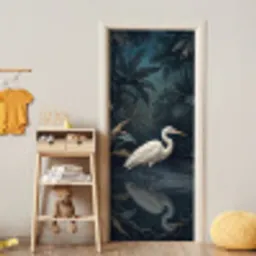 Reiger - Water - Natuur - Modern - Wit deurposter klein -sfeer4