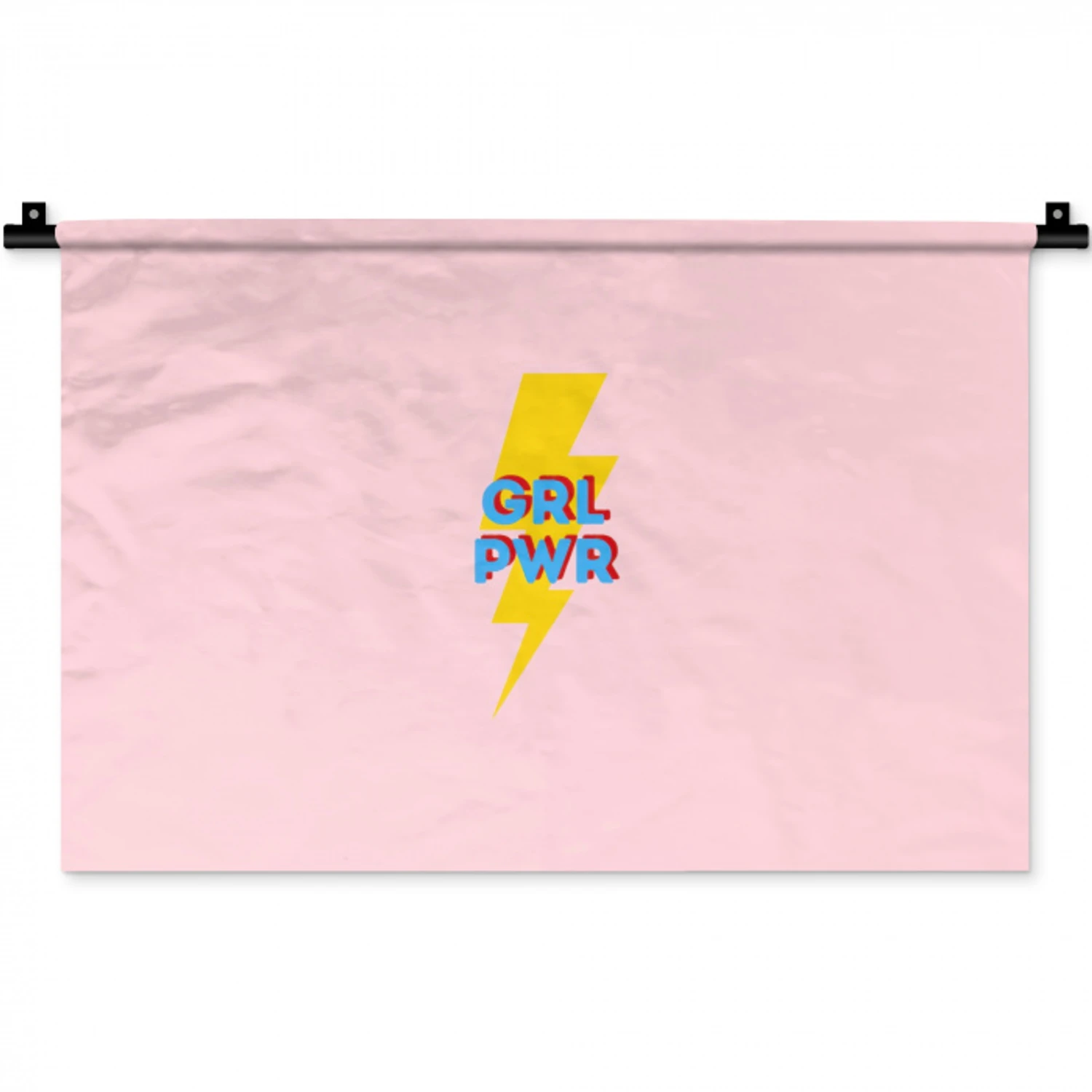 Grl pwr - Bliksem - Roze Wandkleed katoen klein -zz3d