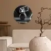 Basketbal - Basketbalveld - Lichtlijnen Wandcirkel kunststof plaat 5mm dik klein -sfeer1