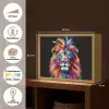Leeuwen - Kleurrijk - Zwart - Dieren Light Box met batterij (Wandlamp kind) middel -USP_websiteoverzichtNL