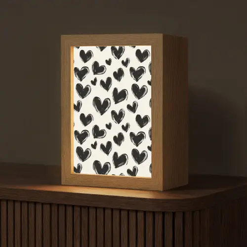Hartjes - Patroon - Zwart Light Box met kabel (Tafellamp) klein 925 -z3d_website
