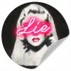 Neon - Letters - Vintage - Vrouw Wandcirkel behangsticker klein -3d