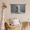 Alpaca - Pasta - Zwart - Wit - Grappig - Dieren Wandkleed katoen klein -wsfeer5_kind