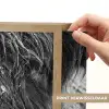 Schotse hooglander - Zwart - Wit - Sneeuwvlokken Light Box met batterij (Wandlamp) middel -USP_websiteprintNL