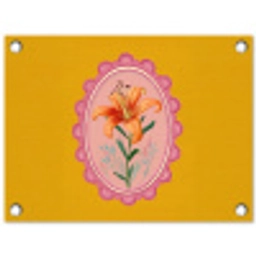 Lelie - Oranje - Lijst - Ovaal tuinposter los doek klein -3d